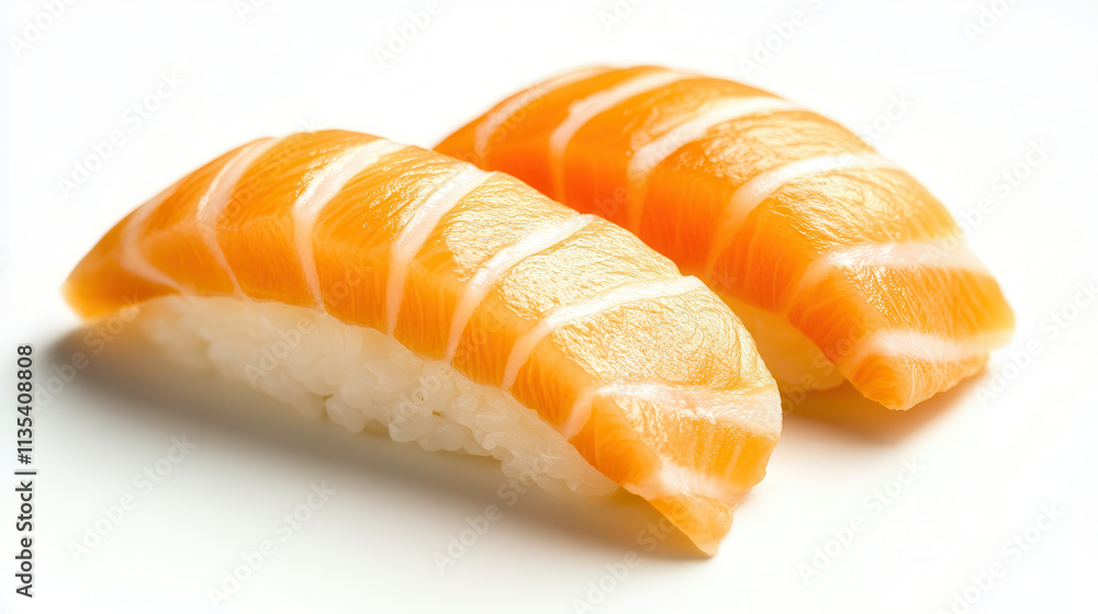 an isolated fillet of yellowtail fish, soft golden hues blending with creamy white marbling, cleanly outlined on a pure white background an isolated fillet of yellowtail fish, soft golden hues blending with creamy white marbling, cleanly outlined on a pure white background