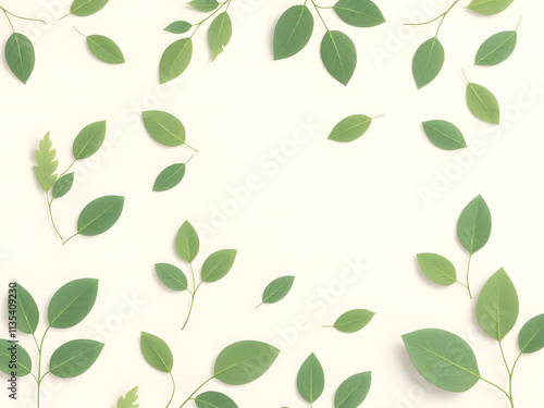 Wallpaper Mural Seamless green leaf pattern design with natural foliage and floral elements Torontodigital.ca