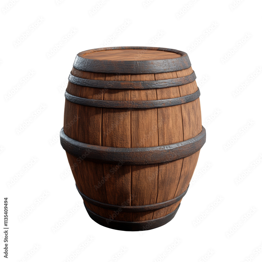 a brown wooden barrel 3d render icon isolated on transparent background cutout a brown wooden barrel 3d render icon isolated on transparent background cutout