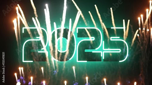 happy new year neon background. 