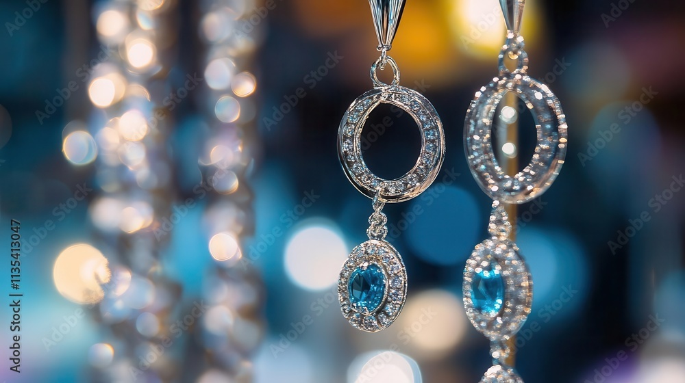 Silver earrings with vibrant shine, soft lighting, elegant jewelry display Silver earrings with vibrant shine, soft lighting, elegant jewelry display