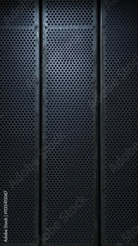 Wallpaper Mural Dark perforated metal sheets, industrial texture, manufacturing, holes, industrial background Torontodigital.ca