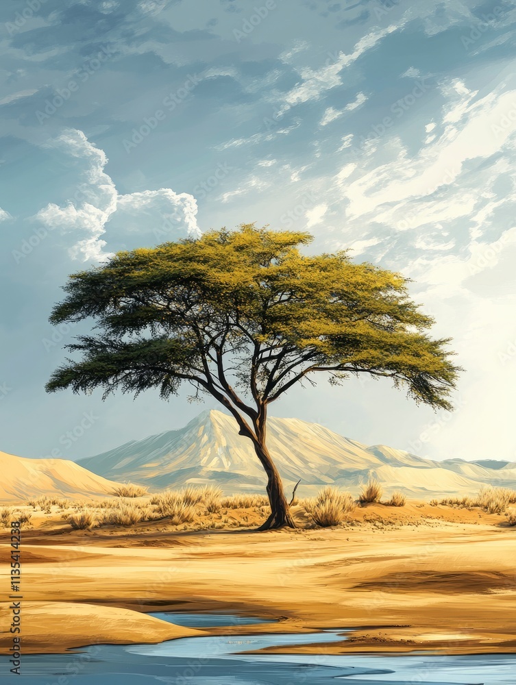 Beautiful landscape with tree in Africa background Beautiful landscape with tree in Africa background