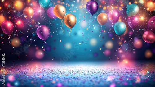 Wallpaper Mural Colorful Balloons and Confetti Creating a Festive Atmosphere for Celebration and Joyful Occasions Torontodigital.ca