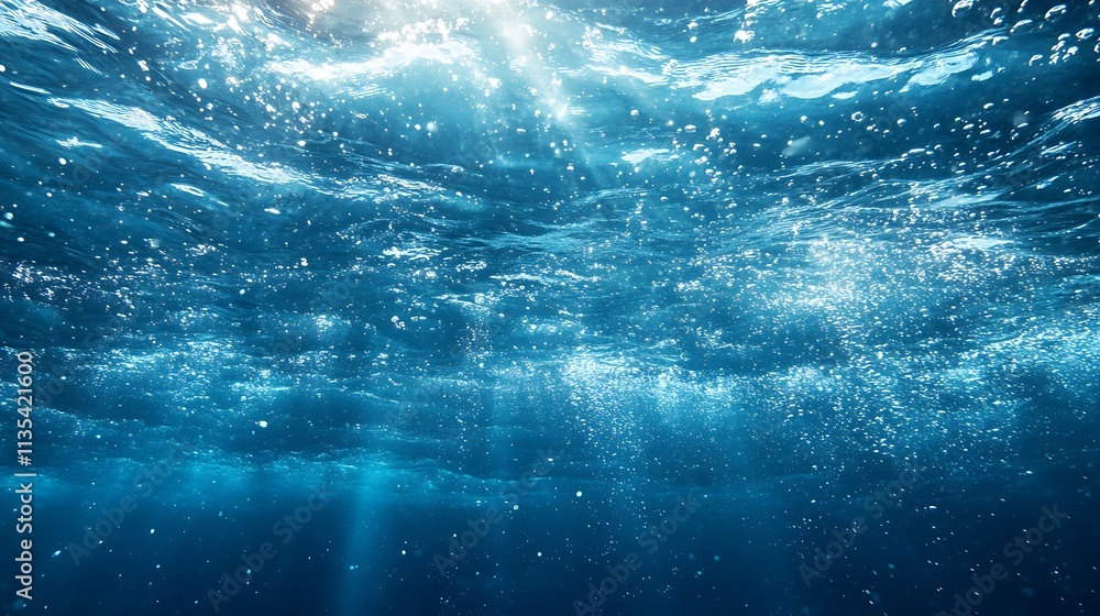 Fototapeta premium Sunlight Underwater, Ocean Depth, Marine Life, Aquatic, Underwater World