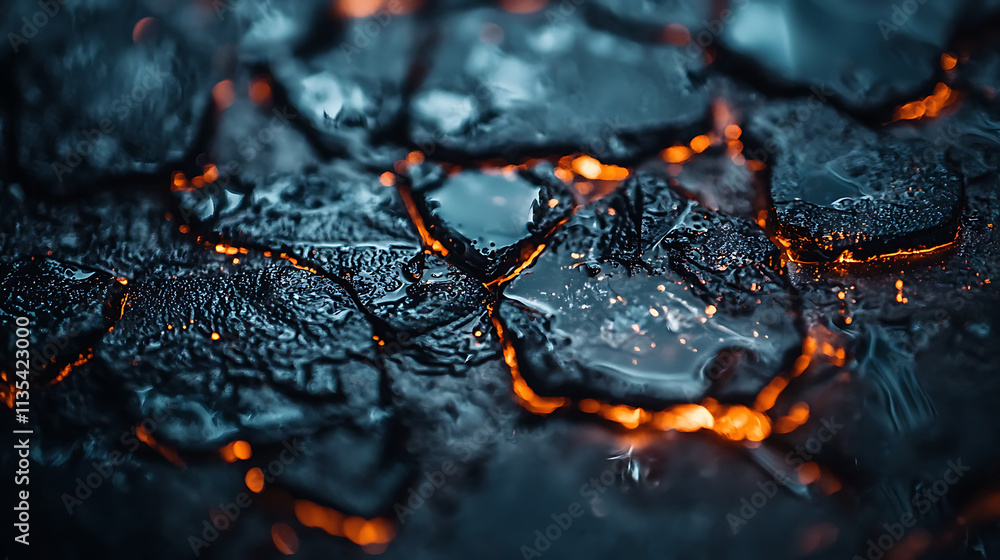 macro shot of high durability compound surface with glowing cracks, showcasing intricate textures and vibrant colors macro shot of high durability compound surface with glowing cracks, showcasing intricate textures and vibrant colors