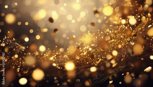 Wallpaper Mural Falling bright Gold Glitter confetti celebration sparkling abstract holiday blur defocused illustration Torontodigital.ca