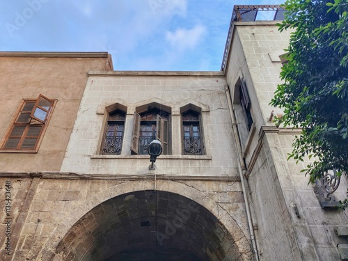 A view of the trees with the gate of Bawabet Bayt Al Qadi  on Al-Muizz Street photo