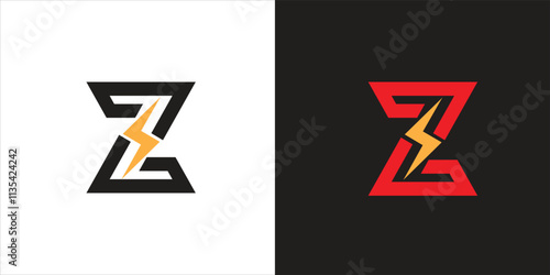 Letter Z thunder power shape logo icon. Electrical Icon logo concept. 
