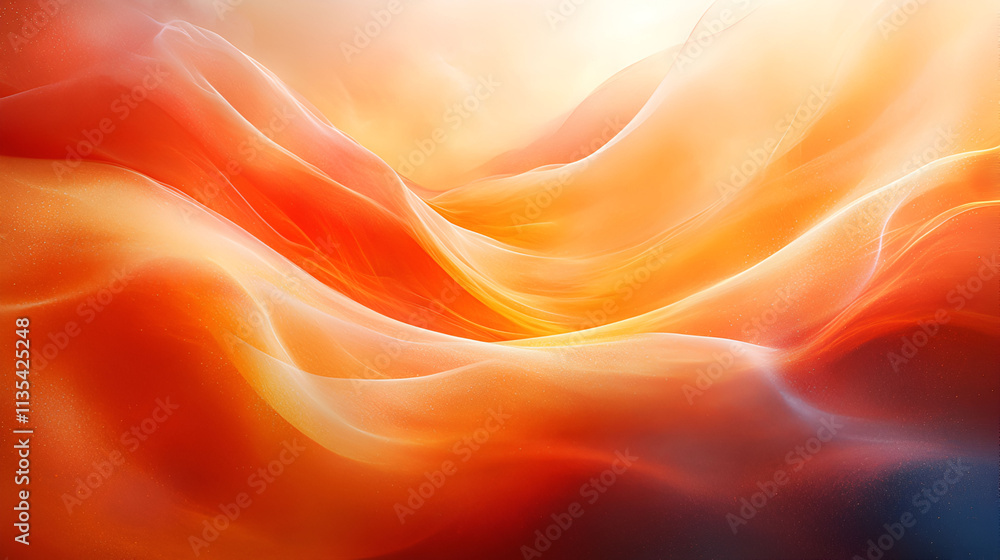 Abstract Orange and White Swirling Waves Design Abstract Orange and White Swirling Waves Design