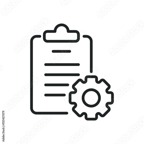 Clipboard, maintenance thin line icons. Editable stroke and Perfect pixel on transparent background