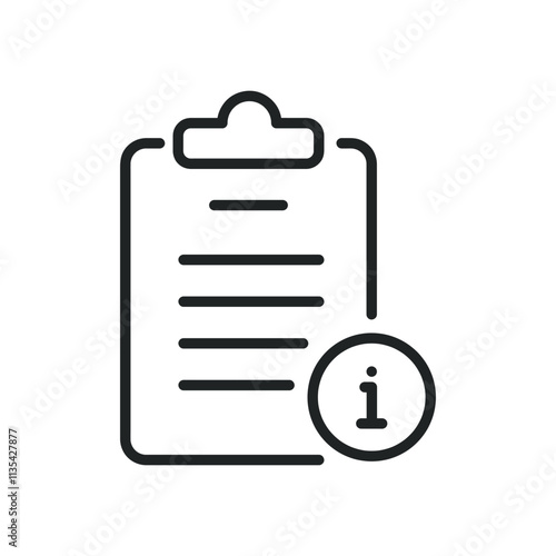 Clipboard, information thin line icons. Editable stroke and Perfect pixel on transparent background