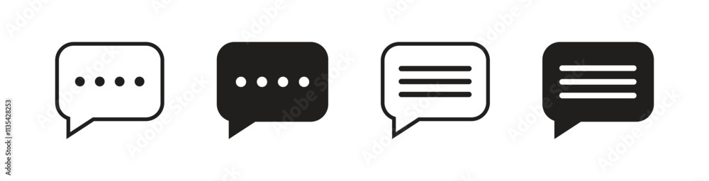Vector Speech Bubble Icon Set. Speech Bubble Symbols Vector Speech Bubble Icon Set. Speech Bubble Symbols