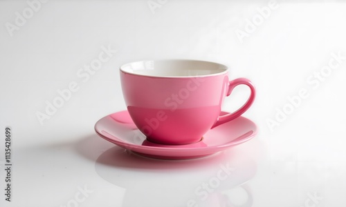 A Pink Teacup on a White Background