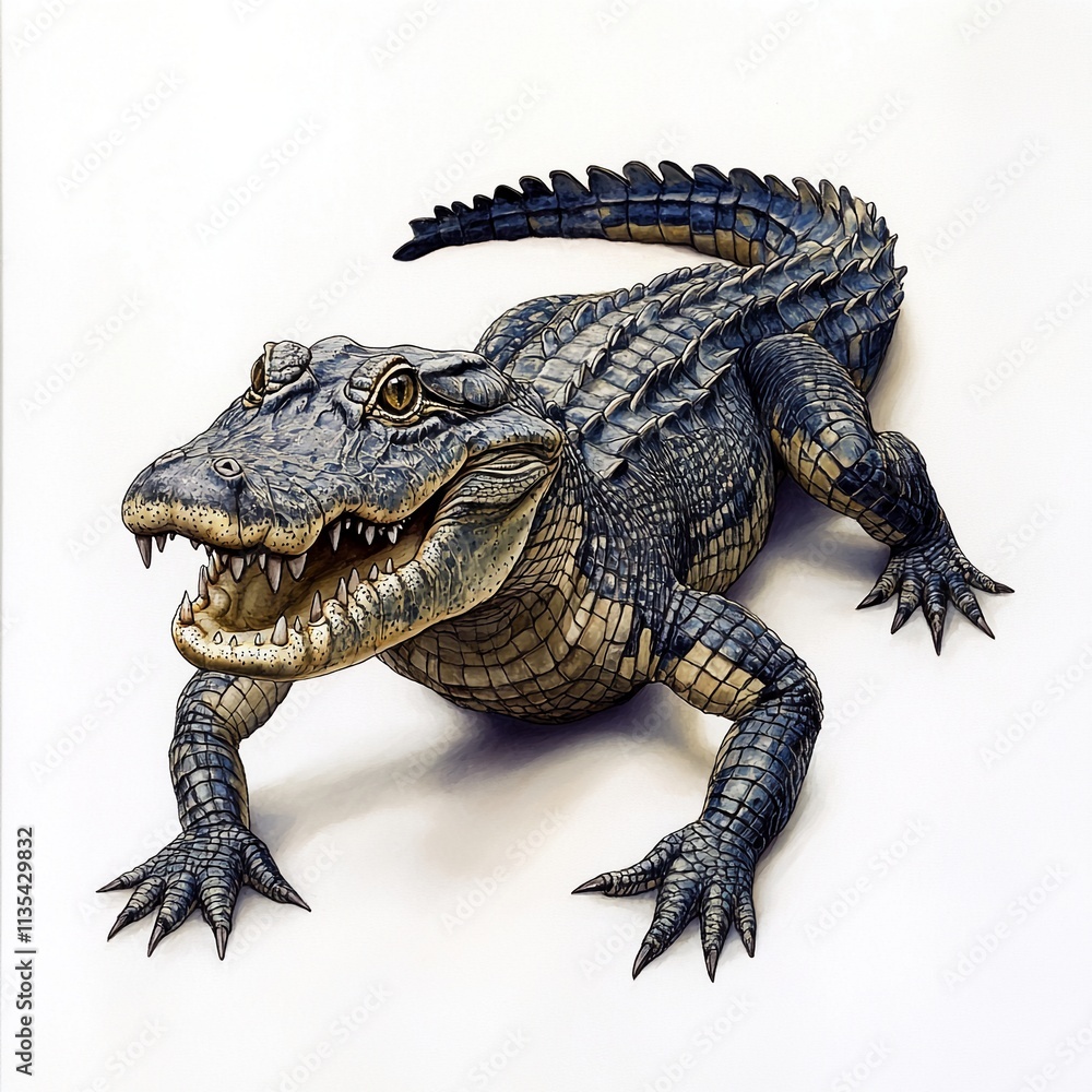 Naklejka premium crocodile in front of white