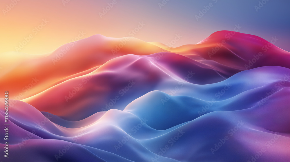 Abstract Colorful Landscape, 3D Render Abstract Colorful Landscape, 3D Render
