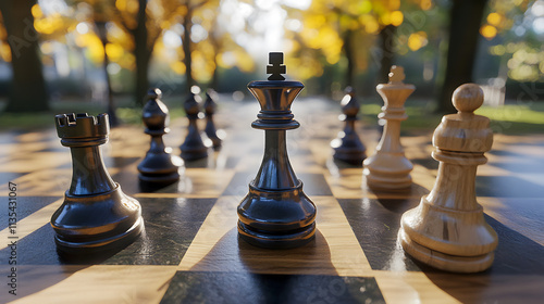 A chess game unfolds strategically.