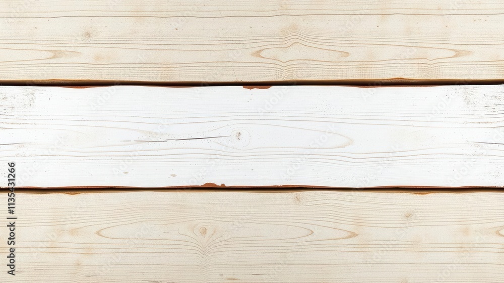 Fototapeta premium White wooden boards with a beautifully textured surface, perfect for adding a rustic touch to any project, rustic, horizontal, copy space