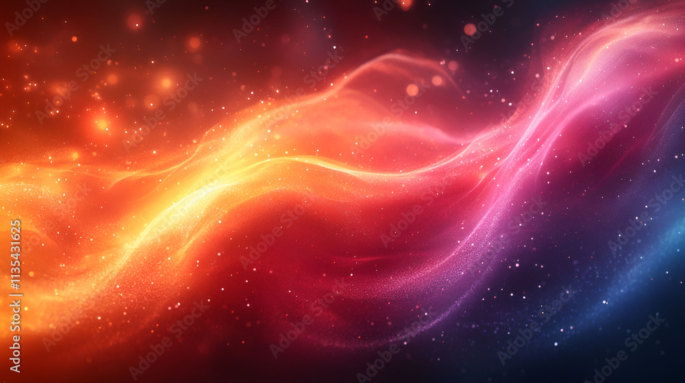 Fototapeta premium Abstract Red Orange Blue Swirling Light Particles