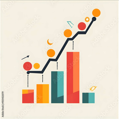 a simple diagram report showing the progress and inprovement work chart style no people photo