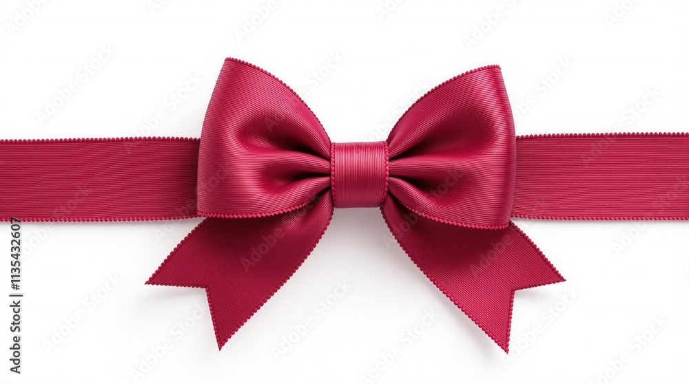 Fototapeta premium Bow in marsala color on the white background 