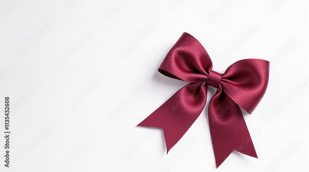 Bow in marsala color on the white background Bow in marsala color on the white background