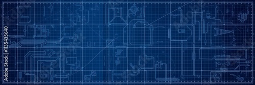 A blueprint effect generator overlay design with a grid texture and technical lines, texture, pattern, design