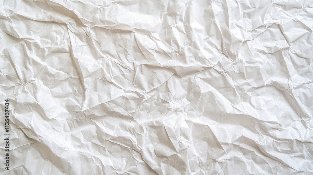 Fototapeta premium Elegant White Crumpled Paper Texture Background Pattern Overlay
