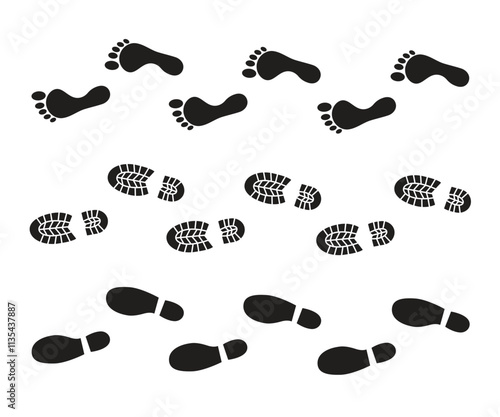 Footprints Shoe set stock illustration