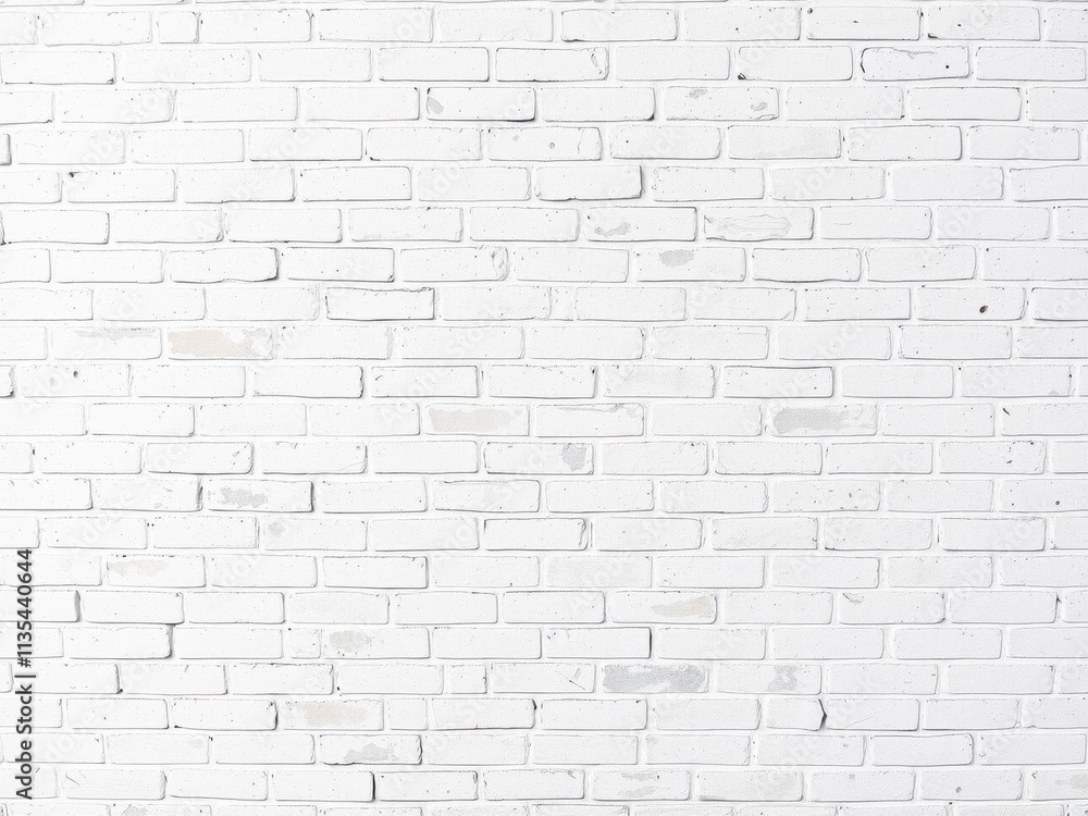 White brick wall with a clean and minimalistic design, perfect for adding texture and depth to any background setting, retro, rough, clean White brick wall with a clean and minimalistic design, perfect for adding texture and depth to any background setting, retro, rough, clean