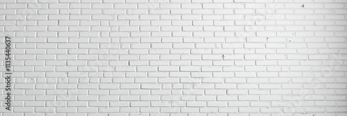 White brick wall with a clean and minimalist design, perfect for backgrounds in interior design, architecture, and construction projects, minimalist, modern