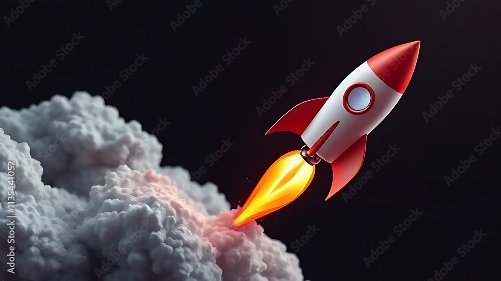 Space Launch, Spacecraft take off into the night sky. Space Launch, Spacecraft take off into the night sky.