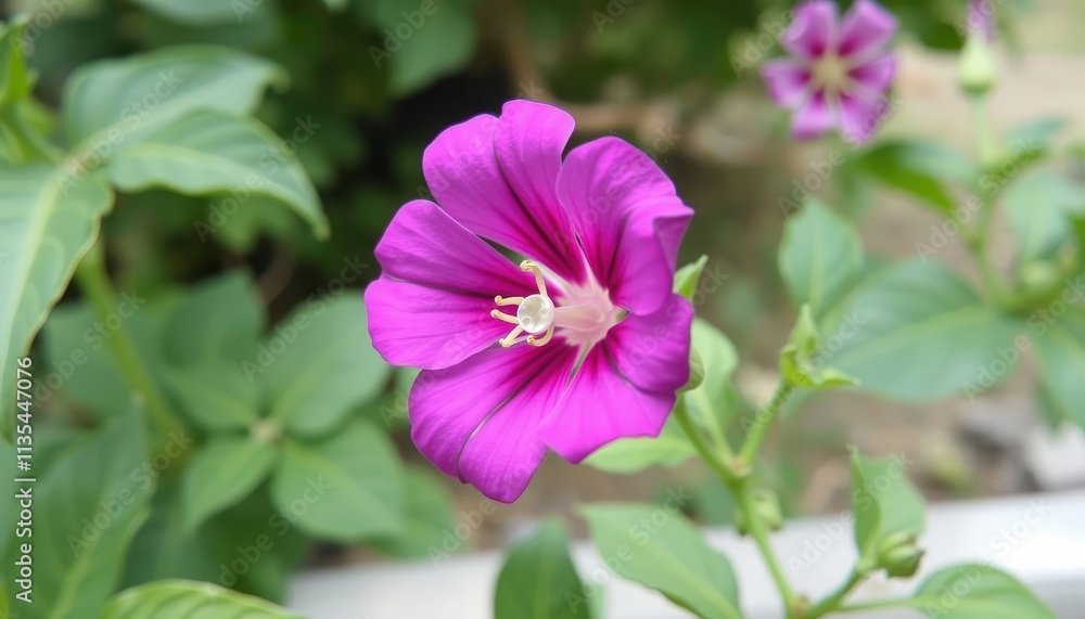 Whispers of Spring A Lush Purple Blossom Embraced by Natures Green Tapestry Whispers of Spring A Lush Purple Blossom Embraced by Natures Green Tapestry