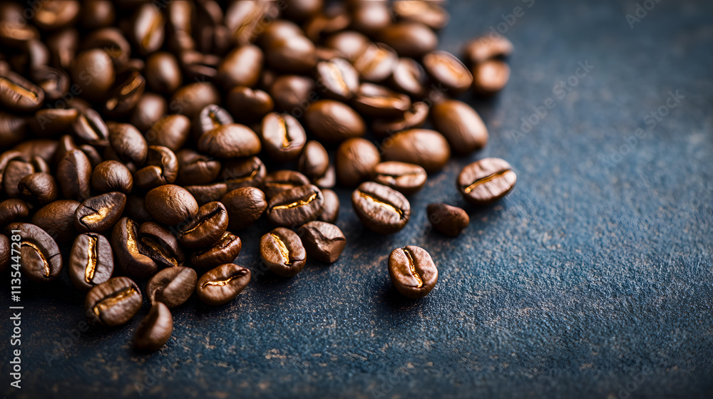 Close-up of coffee beans against a dark background. Close-up of coffee beans against a dark background.