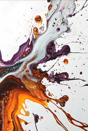 paint abstract splash white putple brown photo