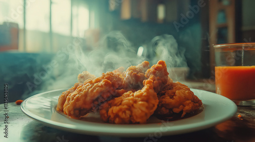 Studio Shot of Crispy Fried Chicken