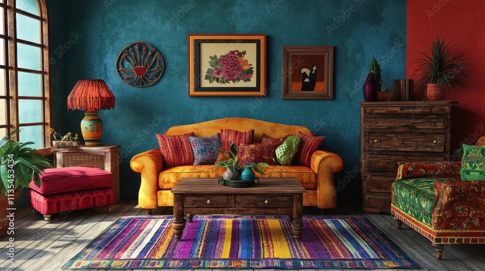 Vibrant Bohemian Living Room Interior Design Vibrant Bohemian Living Room Interior Design