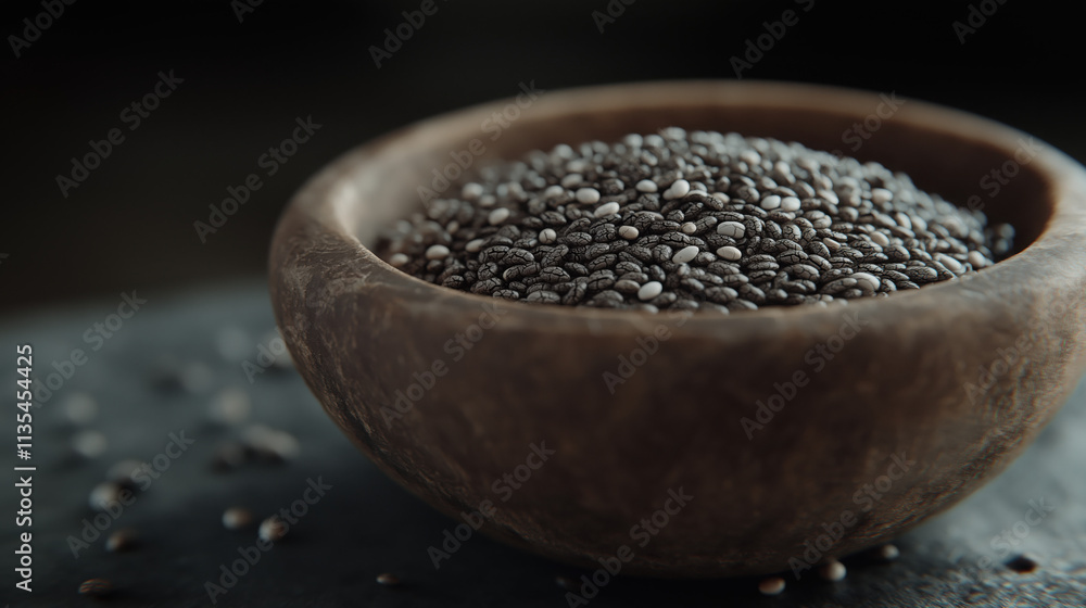 Studio Shot of Chia Seeds