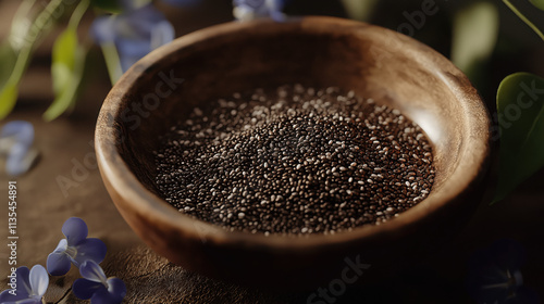 Studio Shot of Chia Seeds