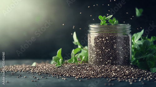 Studio Shot of Chia Seeds