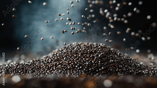Studio Shot of Chia Seeds