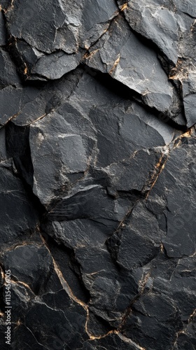 Elegant Textured Black Slate Stone Background