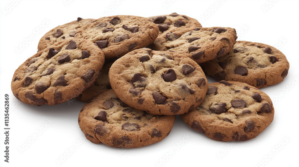 Warm and Gooey Studio Shot of Chocolate Chip Cookies Freshly Baked Warm and Gooey Studio Shot of Chocolate Chip Cookies Freshly Baked
