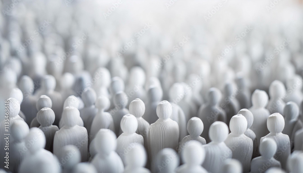Obraz premium Close-Up of Crowd and Group Dynamics Elements