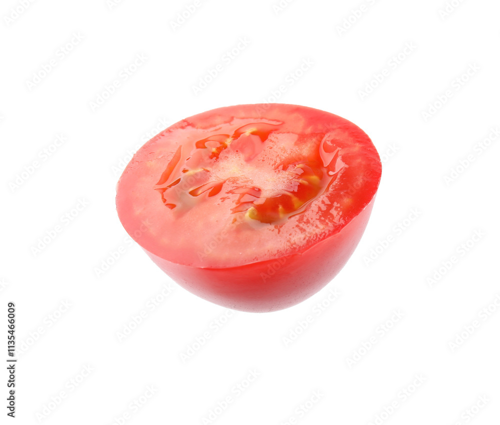 Half of ripe tomato isolated on white Half of ripe tomato isolated on white