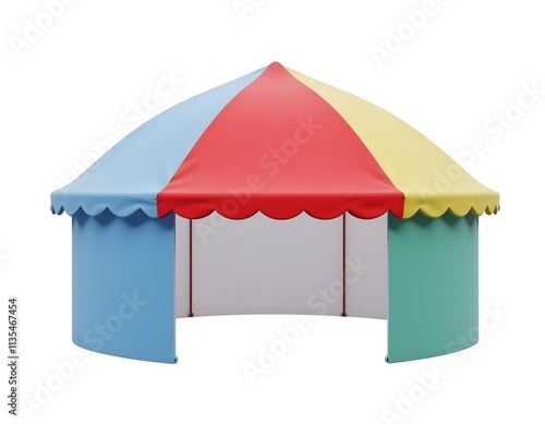 Colorful Round Canopy Tent for Playtime Fun: A vibrant and playful design perfect for kids parties and outdoor adventures photo