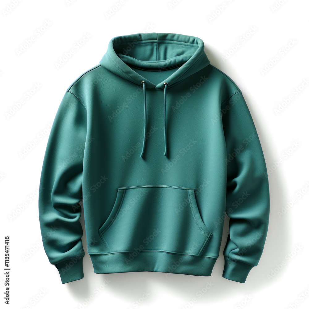 Teal blue hoodie mockup isolated on white background Teal blue hoodie mockup isolated on white background