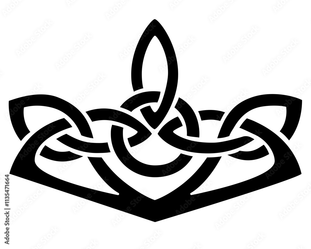 Celtic decorative element - vector silhouette element for logo or pictogram. Celtic ornament for sign or symbol	