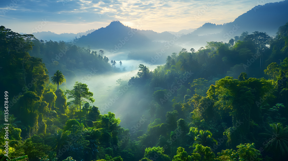 Lush tropical jungles of Southeast Asia in August. Lush tropical jungles of Southeast Asia in August.