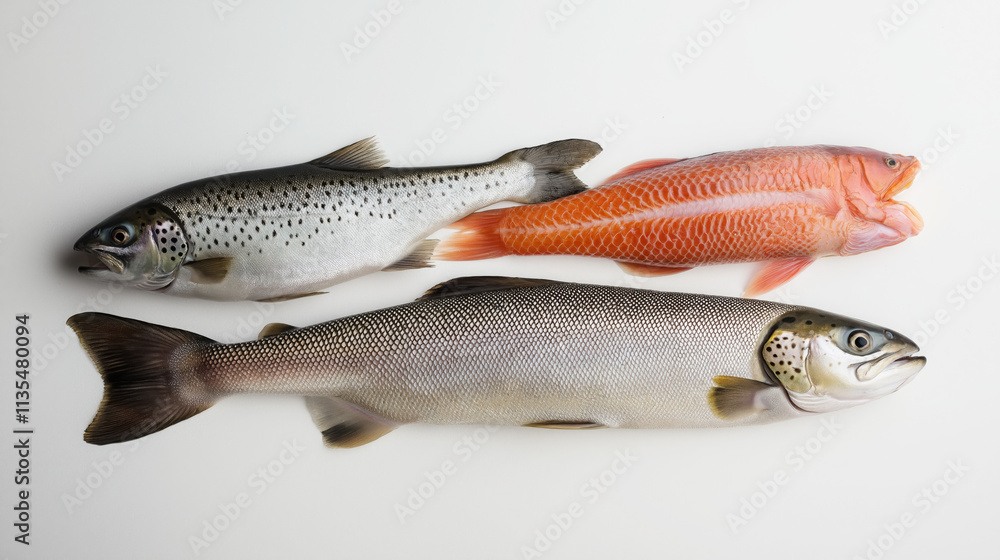 Obraz premium Studio Shot of Fish in Kitchen - Fresh and Ready for Culinary Creations